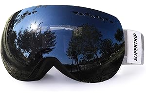 Supertrip Ski Goggles Over Glasses UV400 Anti-fog Skiing/Snowboard Goggles for Men & Women Professional Snowmobile Skate Goggles