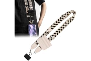 TOTKIKS Phone Strap With Zippered Pouch, Clip and Go Strap For Phone With Wallet Crossbody, Beautiful, Comfortable, Adjustable (WH)