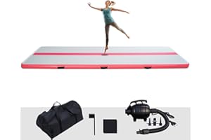 Tuxedo sailor Inflatable Gymnastics Mat, 10 cm Training Mat, Tumbling Mat, Air Mat with Electric Air Pump, Gym Mat for Cheerleading, Gym, Beach, Gym, Home Use