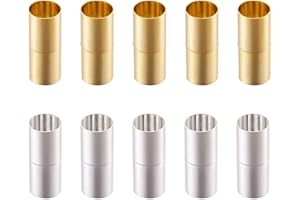 PH PANDAHALL PandaHall - Chiusure magnetiche per gioielli in ottone, per la creazione di gioielli, collane e braccialetti, colore oro e argento, di forma tubolare, set da 10