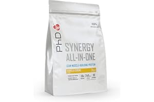 PhD Nutrition Synergy All in one Lean Protein Powder, Lean-Muscle Building Formula, Ideal for Post Workout, Vanilla Creme Flavour, 30 Servings per 2kg Bag