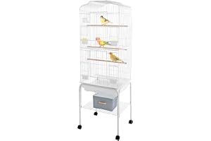 Fågelbur för papegojor små fåglar, 137 cm, med rullar, rektangulär