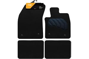 FSW - Car Floor Mats For Ford Focus Mk4 2018-2023 - Tailored Mats - Black Carpet - PVC Cushioned Heel Pad - Anti Slip Mat - Non Slip Car Floor Mat - 4 Pc Floor Mat - 4 Clips