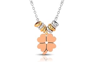 SAGA GIOIELLI® Collana Donna Quadrifoglio Albero Della Vita Family Angelo Custode Coccinella Corno Acciaio Confezione Regalo