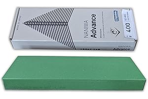 ナニワ研磨工業 Sanelli Ambrogio, Naniwa Super Stone, Pietra Affilacoltelli Professionale, Grana Grezza #400, Ideale per Correggere Lame Scheggiate, con Alta Forza di Lucidatura, Splash&Go, Made in Japan