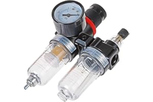 YXQ AFR-2000 AL-2000 Pneumatic Twin Air Filter Air Compressor Source Treatment with Regulator Trap 1/4" NPT