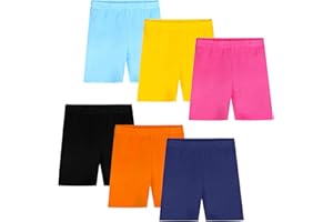 Auranso Lot de 6 Short Filles Enfants Cycliste Leggings Sport Courts pour Filles 2-10 Ans