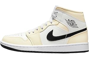 NIKE Womens Air Jordan 1 Mid Trainers BQ6472 Sneakers Shoes (UK 7 US 9.5 EU 41, Coconut Milk Black 121)