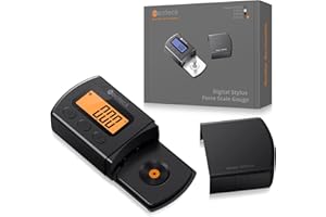 Neoteck Balance Numérique de Force Cellule Vinyle 0.01g - Non Magnétique avec Poids de Calibration - Pèse Cellule Platine Écran LCD Rétroéclairé - Jauge Stylet Accessoire Audiophile & Cadeau DJ