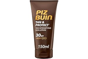 PIZ BUIN Tan & Protect Lozione Solare Intensificatore dell'Abbronzatura SPF 30, Crema solare 30 abbronzante corpo con Illumitone, Protezione solare 30 con efficaci filtri UVA/UVB, 150 ml