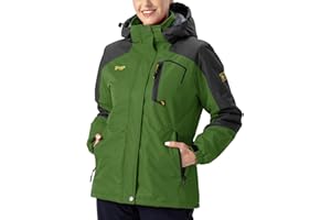 Rdruko Womens Waterproof Jacket Thermal Fleece Lined Windproof Outdoor Walking Hiking Skiing Snowboarding Winter Coat with Detachable Hood