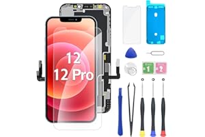 EXW Écran LCD iPhone 12 6.1" Écran iPhone 12 Tactile De Réparation Complet + Protecteur D'écran + Adhésif Étanche A2172, A2402, A2404 A2403, A2341, A2406, A2408,A2407