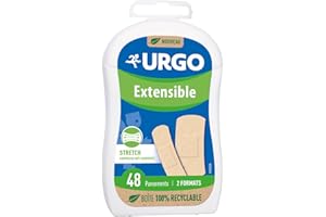 Urgo - Pansements - Extensible strech - Compresse Anti-adhérente - Boîte familiale : 48 pansements