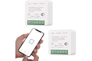 BKIYOUGO Smart Relay, Smart Switches, Tuya Wi-Fi Light Switch, 16A Wi-Fi switches for lights, Smart Switches Controlled by Smart Life/Tuya App, Compatible with Alexa and Google Home(2 Pack)