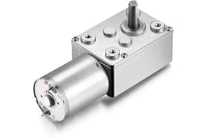 DAOEEUR AZSSMUK DC 12V 175Rpm Reduction Electric High Torque Worm Geared Motor Self locking, D Type Shaft, Low Noise, Power Wheels Motor Fit for Windows, Door Opener, DIY Engine Toy, Laboratory Equipment
