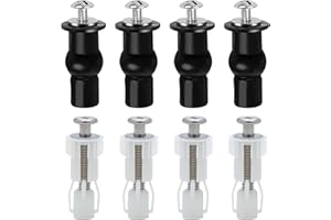 SENZEE Toilet Seat Screws Fittings, 8 Pcs Universal Toilet Seat Hinges Screws Lid Top Fixing Hinge Replacement Nuts for Toilets WC Blind Hole