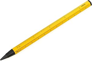 Troika Matita multitasking con punta in alluminio e metallo sostenibile, intercambiabile, cancellabile, con righello in centimetro/pollici, 147 x 10 x 10 mm, PEN20/YE