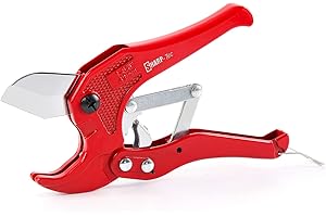Sharp-tec Plastic Pipe Cutter 3-42mm, Heavy Duty Ratchet PVC Pipe Cutting Tool, for Cutting 42mm OD PEX, PVC and PPR Plastic Hoses, Tube Cutter Slice for Plumber Maintenance Workers