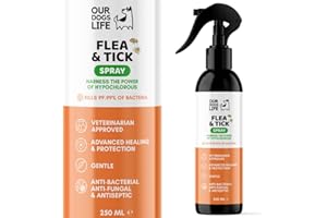 DOGSLIFE Dog Flea and Tick Spray- Fast-Acting Flea Spray for Dogs - Anti-Bacterial and Anti-Fungal Formula - Provides Relief from Itching- 250ml
