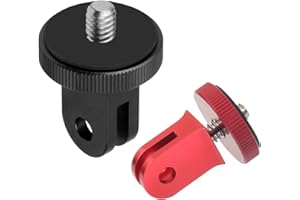 Homeet Aluminiowy Adapter Do Montażu Na Statywie, 2 Sztuki Metalowych AdapterÓW Monopod Do Kamera Sportowa Hero 11/10/9/8/7/6/5/4/3 Sesji DJI OSMO AKASO Campark YI Action Campark, Czarny I Niebieski