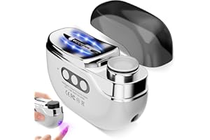 QEWEUUIE Electric Nail Clippers for Thick Nails - 2026 3 in 1 Automatic Nail Trimmer with Nail File/Polishing/Gel Nail Light - USB Rechargeable for Baby/Kids/Adults/Seniors/ - Hard/Thick Hands Nails