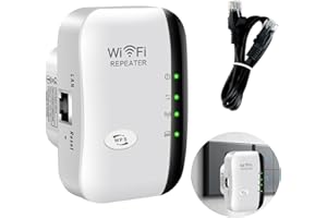 FADBUDSS WiFi Internet Range WiFi Signal Long Range Amplifier Up to 3000sq.ft with Integrated Antennas Ethernet Port Compatible Home Easy Setup (White)