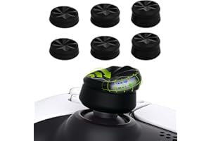PlayVital Capuchon pour ps5 Manette Protection Stick Analog pour ps5 Edge,Joystick Grips Caps pour Xbox One/Core/Elite Series 2/Switch Pro,Hurricane Thumbstick Cover pour ps4 Controller-Noir,3 Paires