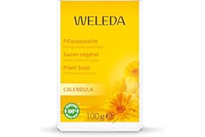 Weleda Soap with Calendula, Natural Soap, Sensitive Skin, For Women & Men, Dermatologically Tested, 100% Certified Natural, Organic, Vegan, 100g