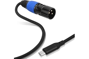BTFO USB C auf XLR Kabel, 2m USB-Typ-C-auf-XLR-Stecker-Ausgang-Stereokabel Geflochtener Nylon-Konverteradapter für Verstärker Lautsprecher Mischpulte und Mehr (Blau, Schwarz)