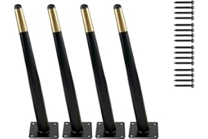 TempFoo 12 Inch Metal furniture Legs Oblique Conical Metal Legs Matte Black Gold Mid-Century Style Furniture Feet for Sofa Cabinet Table Chair Cupboard Couch Home DIY Projects（4PC (30 cm)