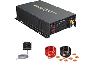 WZRELB 2000W Pure Sine Wave Inverter With Wired Remote Switch, 2000 watt Inverter 12V DC to 230V 240V AC for home appliance refrigerator RV