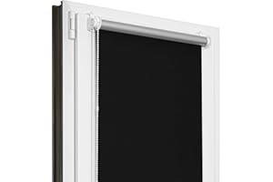 Estika® Verdunklungsrollo Thermorollo ohne Bohren - 135 cm x 220 cm - Schwarz - 13 Stoff Farben, Rollos für Fenster ohne Bohren, Klemmfix rollos für Fenster innen (135 cm Stoffbreite)