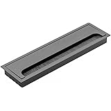 DOJA Barcelona | Passe Cable Bureau | Organisateur de Bureau Rectangulaire Noir pour Cable | 280*80mm | Aluminium | Accessoir