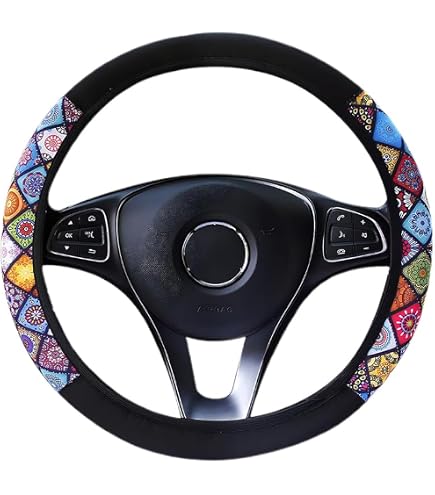Coprivolante Floreale Ricamato E Clip Decorative Prese Aria Auto - Morbido Peluche, Design Antiscivolo, Regalo Donna