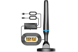 DGUPSP DVBT2 Antenne mit Verstärker, Großer Reichweite und 360° Empfang zimmerantenne DVB-T & DVB-T2 Antennen mit Starkem Magnetfuß, 4K 1080P TV Antenne für Lokale Kanäle, 2.5M Koaxialkabel