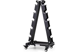 LIONSCOOL Premium Solid Steel Dumbbell Rack Stand Only, A-Frame Portable Weight Storage Organizer with Optional Tray and Wheels, Perfect for Home Gym Fitness Equipment Storage