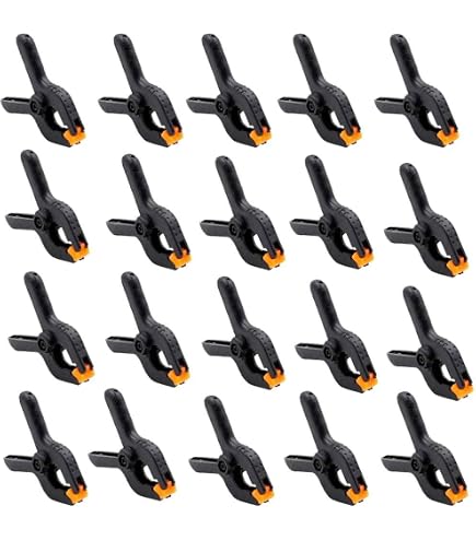 20 Pinces à Ressort Métal 5.8cm - Pour Bâche, Bois, Modélisme - Antidérapantes - Lot Économique