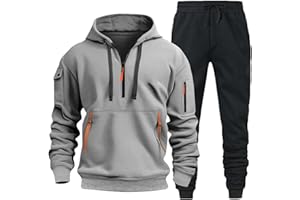 NaLatia Tuta Uomo Invernale Felpata Completo Sport Maglia Felpa con Cappuccio Pantaloni