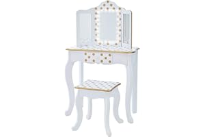 ‎FANTASY FIELDS Fantasy Fields Gisele Kinder Schminktisch/Waschtisch Mit Lichtern Weiß/Gold TD-11670ML