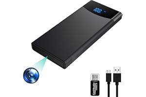 Igzyz Spy Cameras, 64GB Hidden Camera 10000mAh Portable Charger 1080P Mini Security Camera with Night Vision, Micro Nanny Camera Motion Detection for Indoor/Outdoor