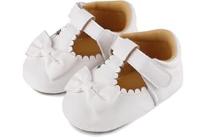 LACOFIA Scarpe Primi Passi per Bambini Scarpe Battesimo Neonata Antiscivolo Scarpe Eleganti Cerimonia