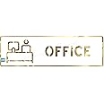 Vertical Root Inc® Premium WHITE GOLD Finish Acrylic OFFICE DOOR Sign Easy to Mount 3M Self-Adhesive Tape Signage for Hotel Office Resort Society Corporate Business Hospital