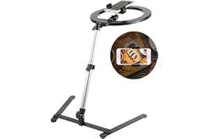 XUMI 10 pollici Ring Light Treppiede con supporto per telefono portatile, regolabile supporto per telefono aereo per l'insegnamento online, video, artigianato demo, Calligrafia, pasticceria