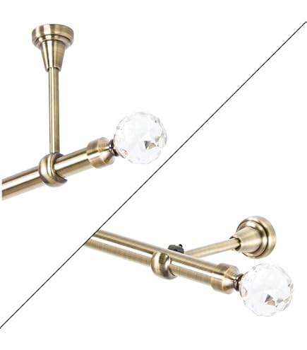 Kit Bastone Tende Metallico 25/19mm Ottone Antico - Montaggio A Muro Fino 240cm - Foto 6