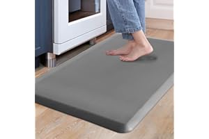 Carvapet Antiscivolo Tappetino da Cucina Anti-Fatica Stuoie in Piedi PVC Ammortizzato Comfort Tappeto da Cucina(Grigio,44x70cm)