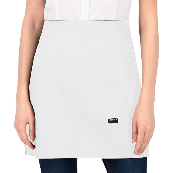 Kitchen Restaurant Waist Aprons for Women Men, Half Short Apron for Server Waiter Waitress, Deep Pockets for Holding (2 Bags), 3pcs-navy