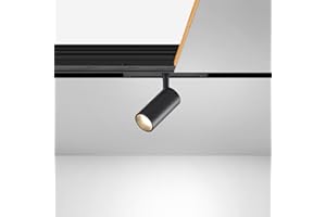 SCON 24V Magnetic LED Lamp Head for Recessed/Ceiling/Pendant Track Lighting System, Black Spotlight Downlight Ceiling Wall Light (7W/3000K-Warm White/24°/CRI93/Dimmable)