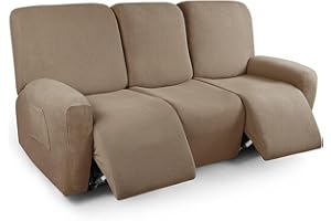 ZEAINK Funda de Sillón Relax Reclinable Elástica 1/2/3 Plaza , Jacquard Funda Reclinable 4/6/8 Piezas con Bolsillos Laterales, Antideslizante Extraíbles y Lavables Fundas Reclinable Protector ( Color : #7 ,