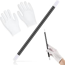 Set De 15 Varitas Mágicas De Plástico En Blanco Y Negro Con 2 Pañuelos De Seda De Colores Cambiantes, Accesorios Para Magia Y Fiestas Temáticas, Medidas 25 Cm