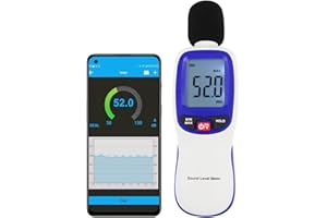 GAIN EXPRESS Sonomètre, Decibelmetre Numérique avec Bluetooth - Plage de 30~130dBA - Fonctio avec Écran LCD Rétroéclairé, Decibel Meter Sound Level Meter pour la Maison, l'École, le Lieu de Travail
